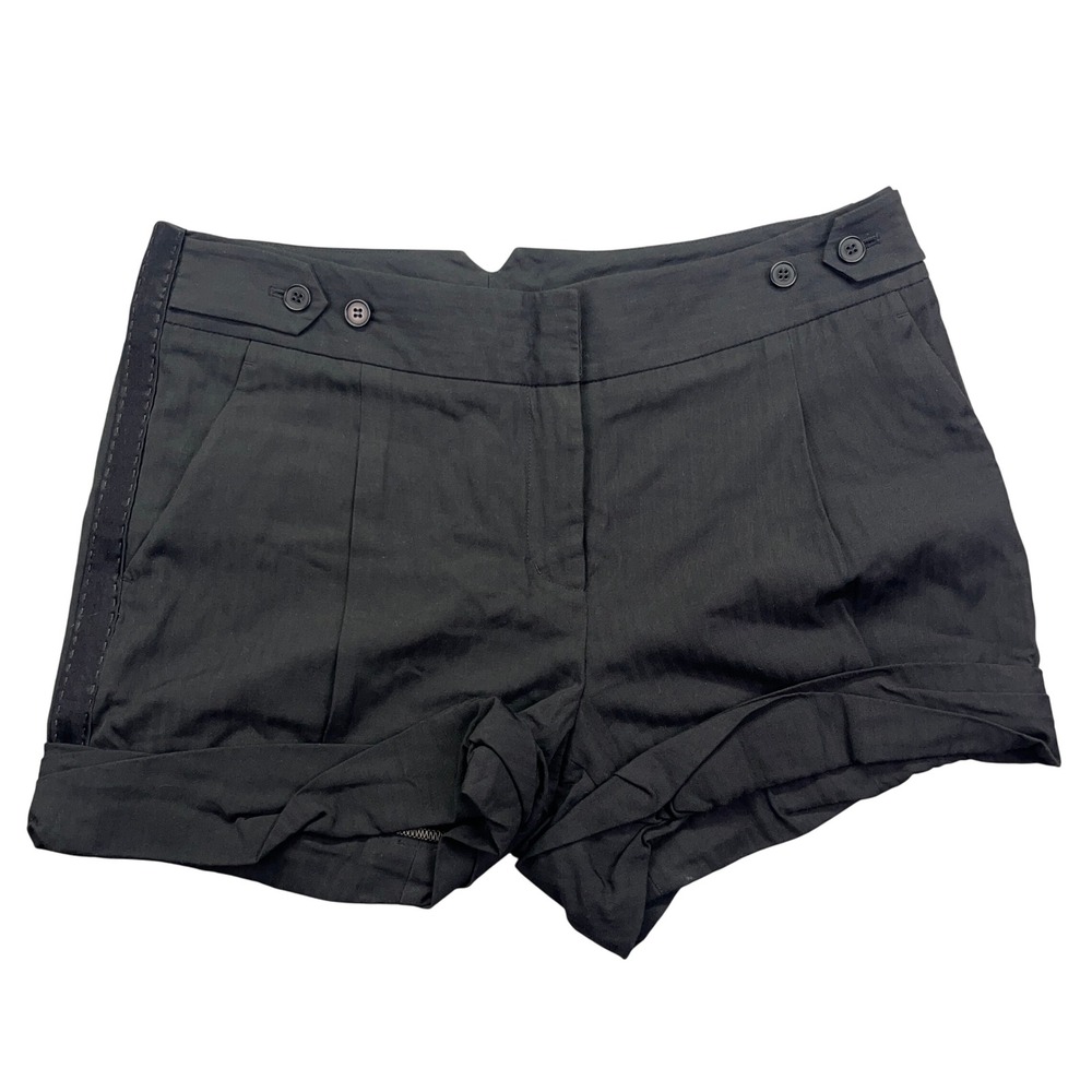 3.1 Phillip Lim Black Dressy Shorts High Waist Button Detail Sz 10 Fits 33" Boho